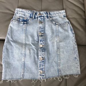 Cute denim tight button down skirt
